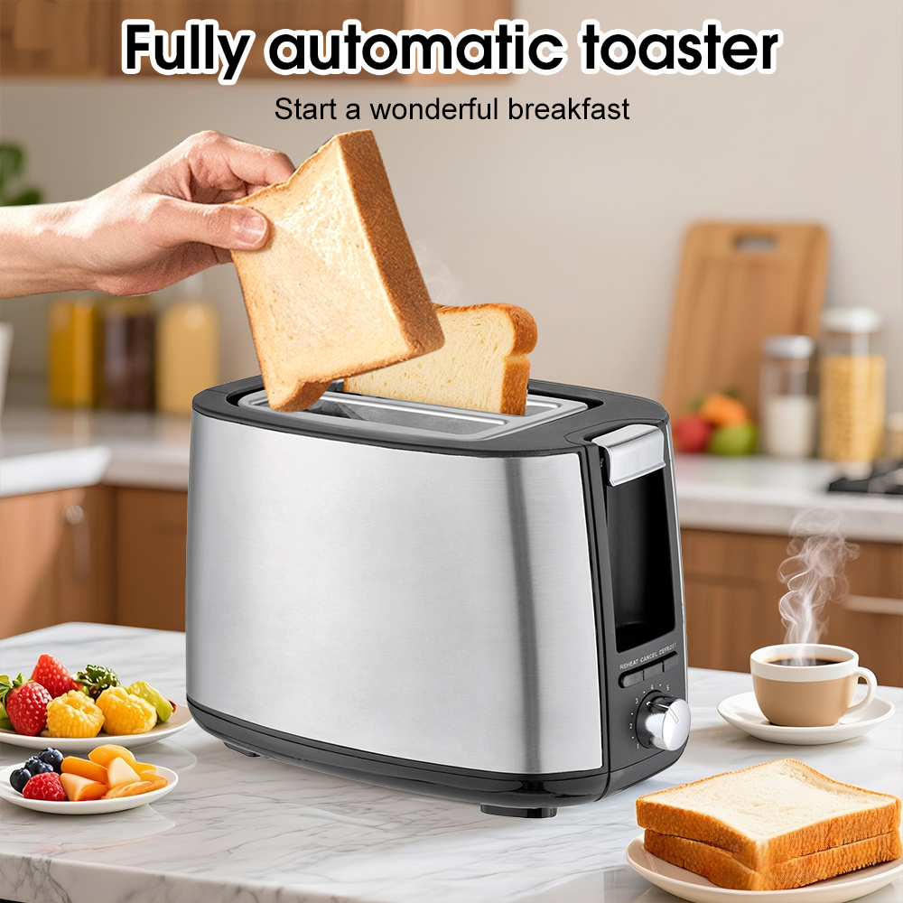 Image of Space- Compact Toaster, 2- 750w For Fast, Heating. 7-precision Browning & / Functions, Stainless Ideal For Small Kitchens, Dorms, Office