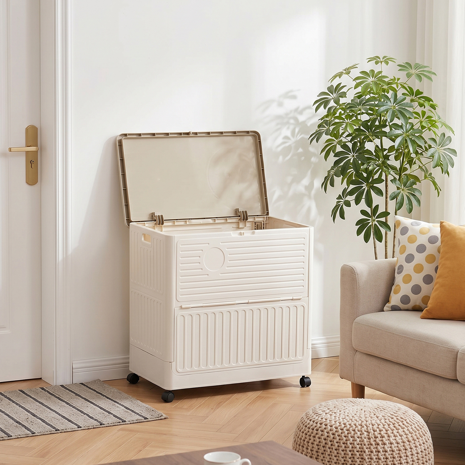 Large Capacity Foldable Storage Box with Wheels