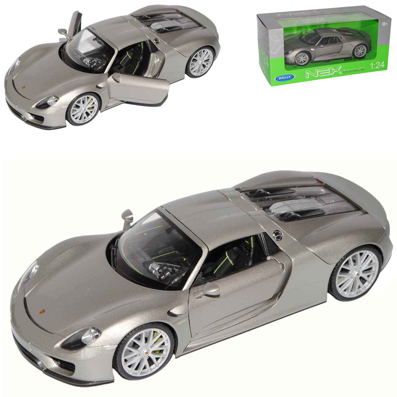918 Spyder Convertible Coupe Closed Gray 2013-2015 1/24 Welly Model Car