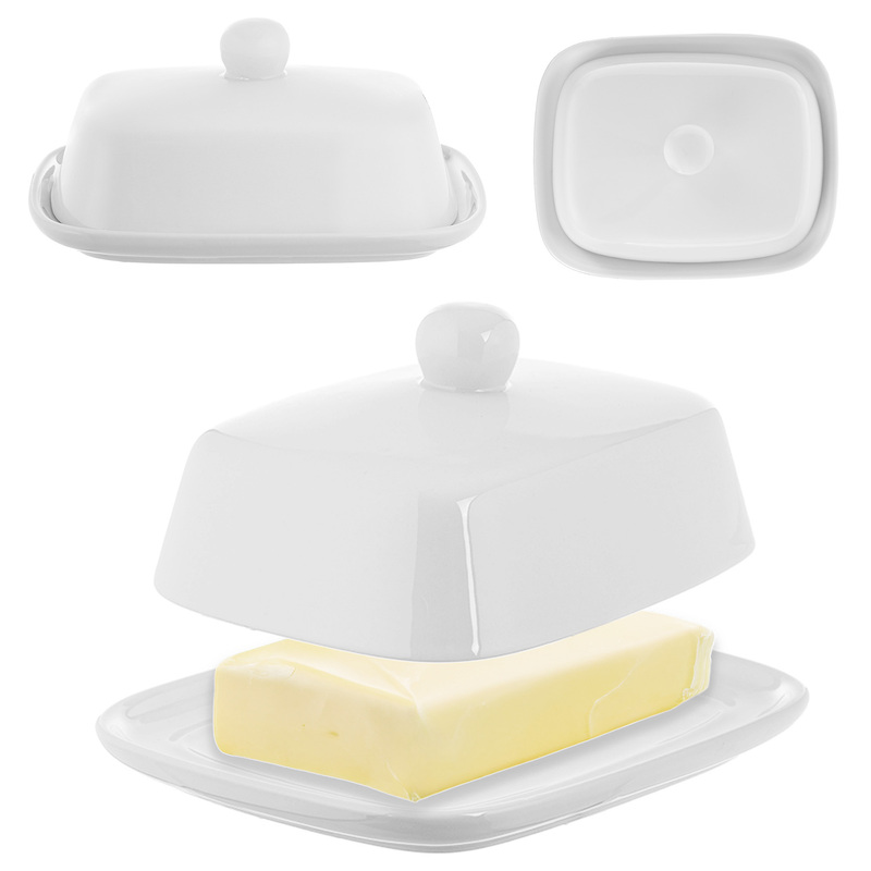 TEMU Kadax Porcelain White Mortar 16.5 X 13 X 5 Cm With A Lid