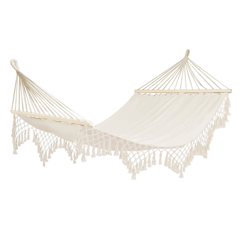 Garden Hammock On A Strong Stand With Fringes Boho