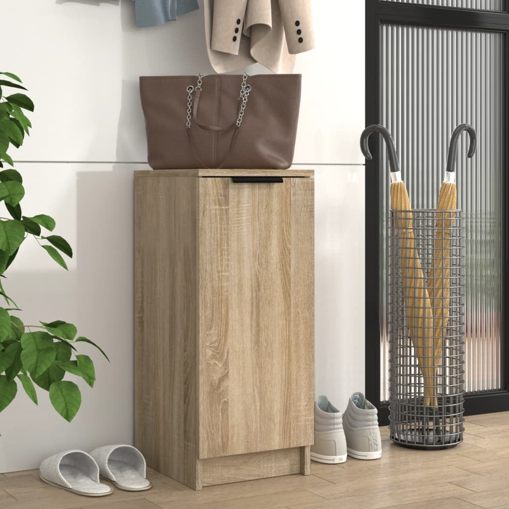 Image of Vidaxl Shoe Cabinet Shoe Rack Shoe Storage Shoe Stand Shoe Organizer Hall Cabinet Oak 30x35x70cm Wood Material