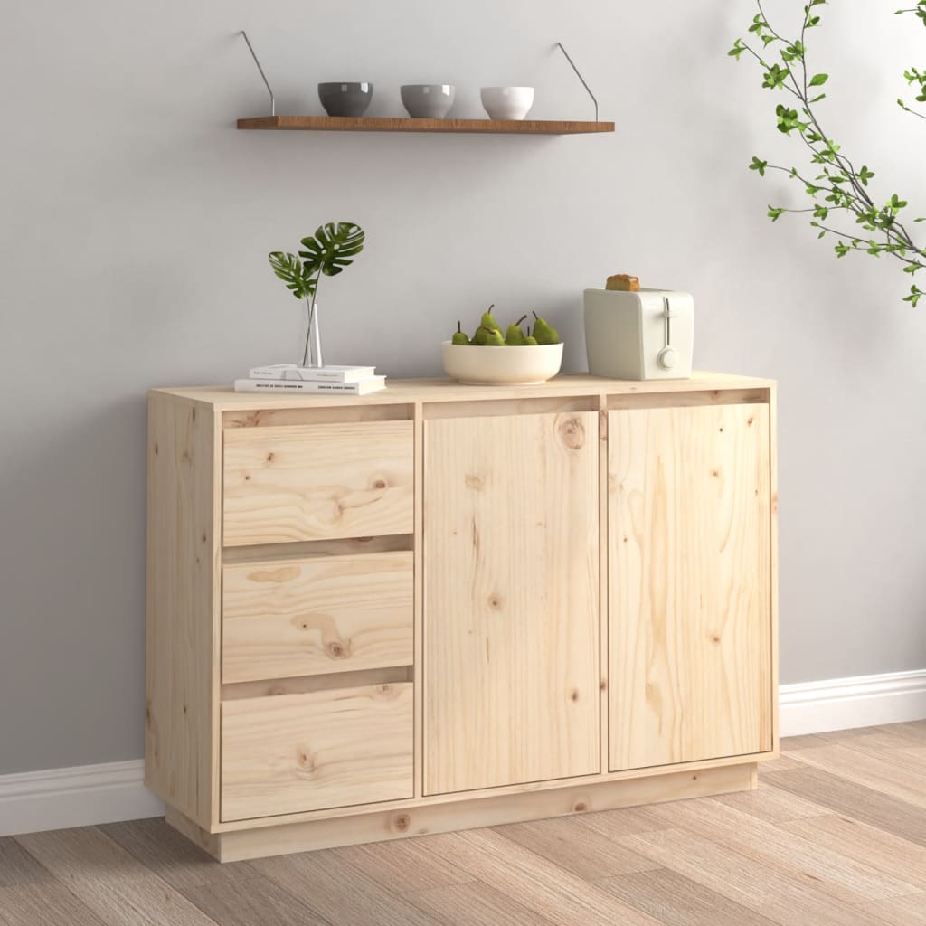 Vidaxl Sideboard Cupboard Cabinet Storage Cabinet Floor Cabinet With Drawers 111x34x75 Cm Solid Wood Pine