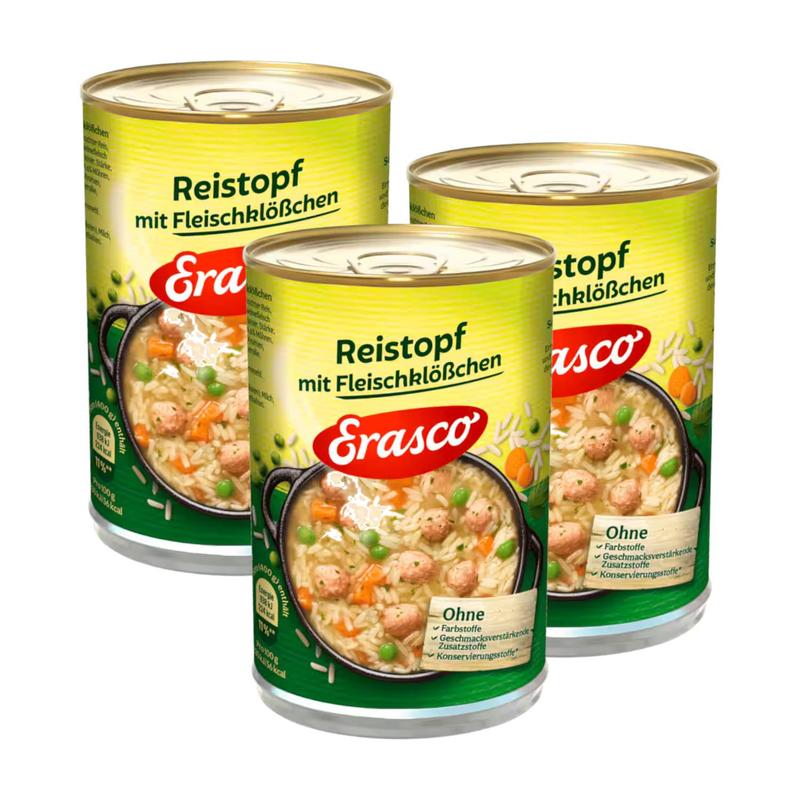 3x Erasco Rice Pot With Meatballs 400g (3x400g)