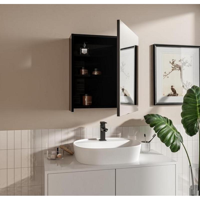 Bathroom Cabinet With Mirror, 50 X 60 X 18.7 Cm, Cabinet, Wall-mounted Cabinet, Shelf With Mirror, Bathroom Mirror