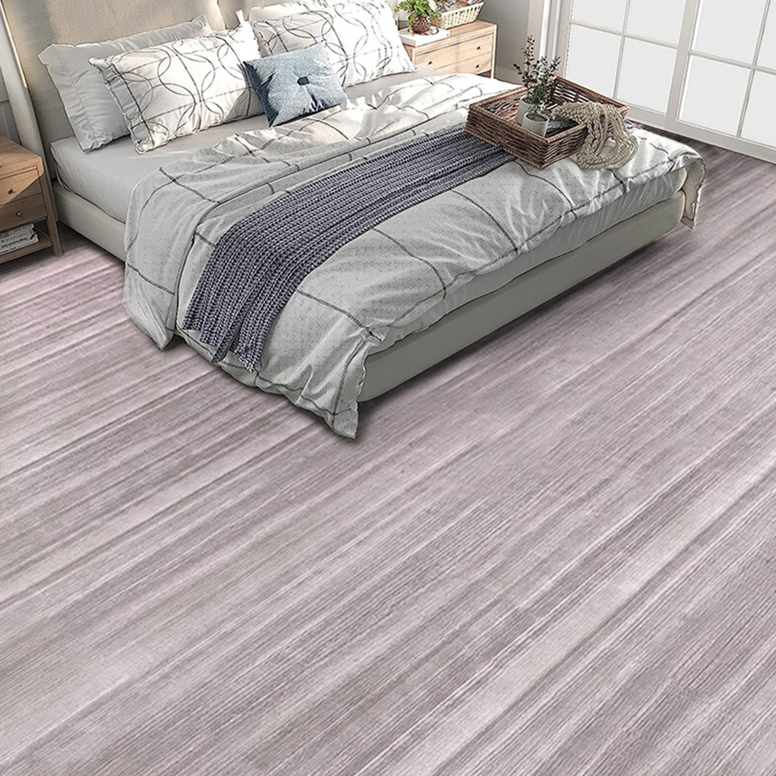 TEMU 1 Roll Wood Grain Vinyl Flooring Stickers 61cm X 10m, Pvc Self-adhesive Floor Tiles, Wall Sticker Wallpaper, Removable & Reusable, Diy Non-slip