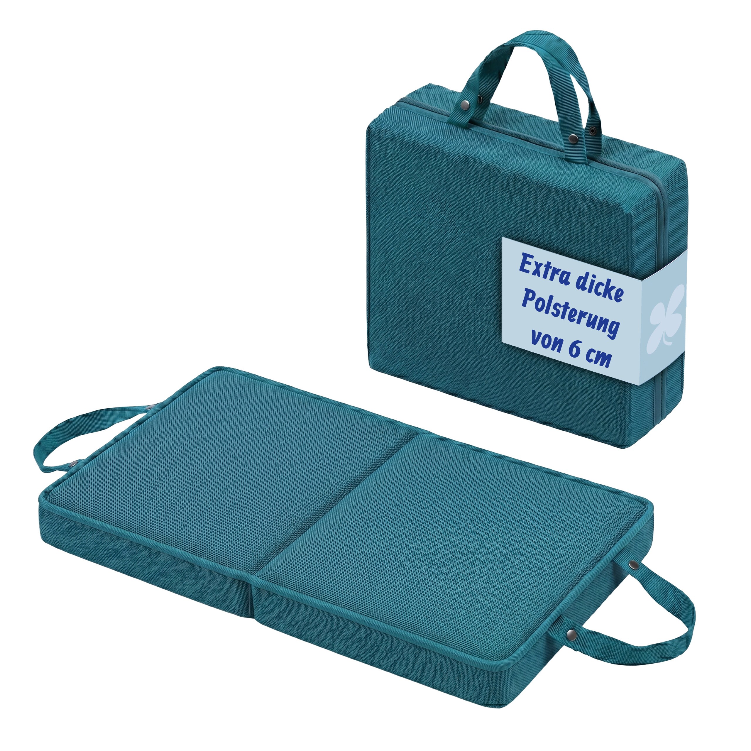 Knee Cushions In Dark Green - (w)61 X (h)6 X (d)