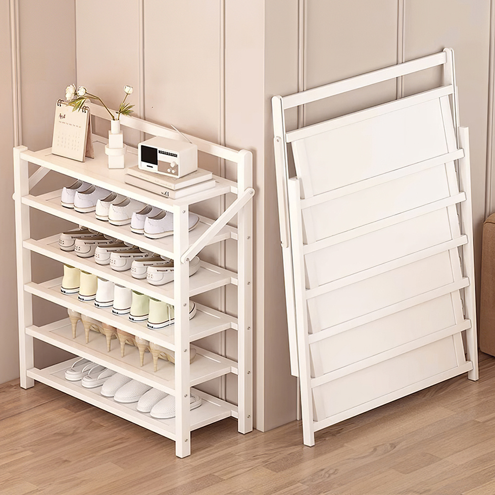 6-Tier Bamboo Shoe Rack Organizer for Space Saving