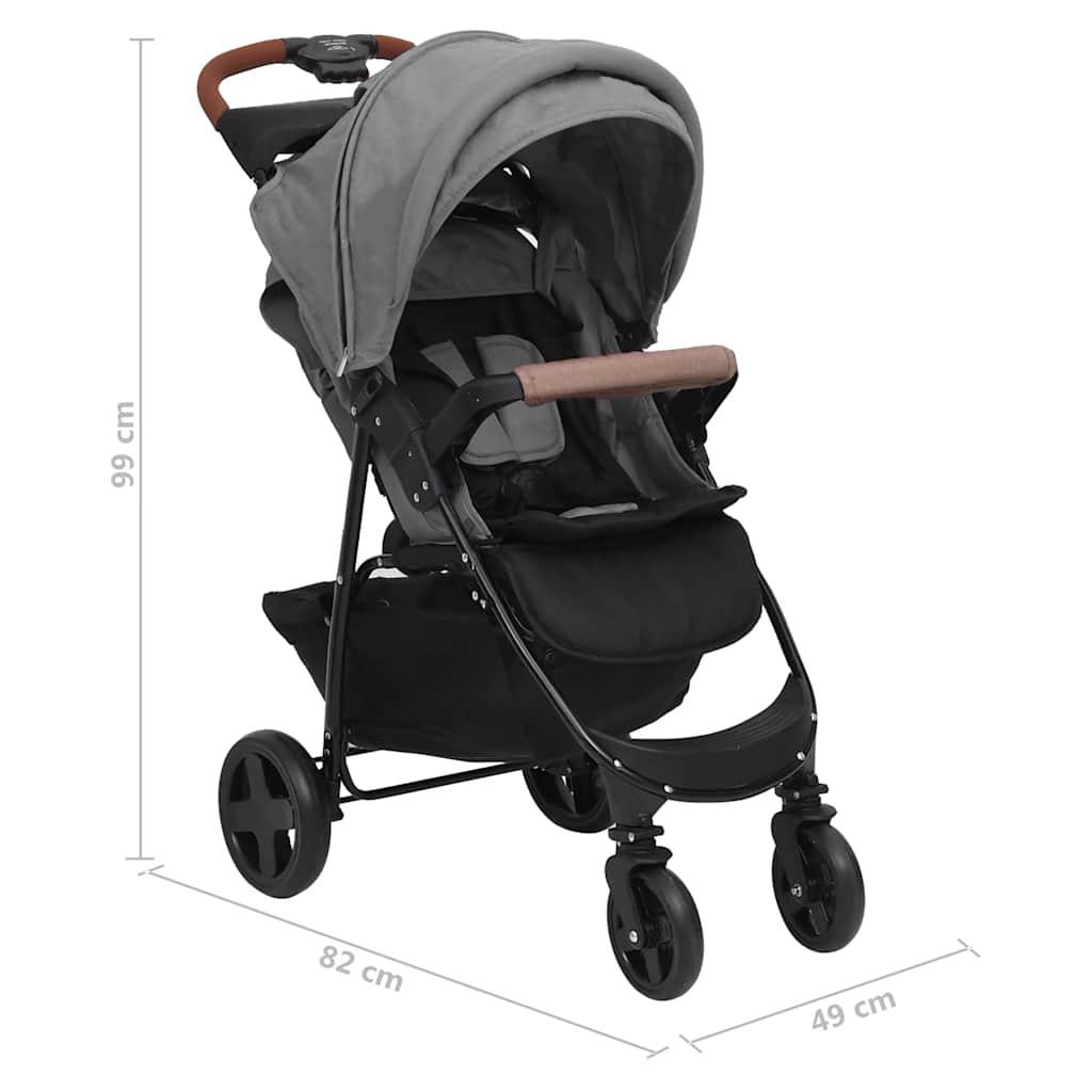Kinderauto voor 2-in-1, Lichtgrijs, Staal - Kinderwagen, Multifunctionele Kinderwagen, Makkelijk te Gebruiken Kinderwagen, Accessoire voor Ouders, Modern Design