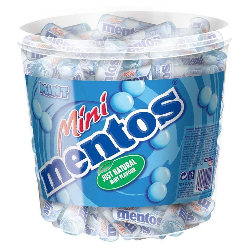 TEMU Mentos Mint Mini - 120 Rolls Of 10.5 G, Intensive Mint Freshness In A Handy Roll Format