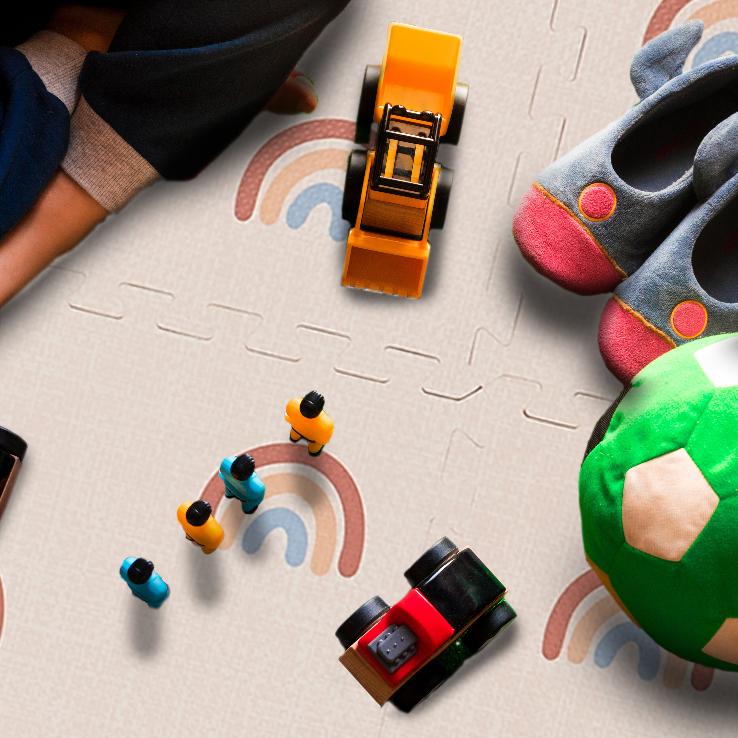 6 x Regenboog Puzzelmat in Roze