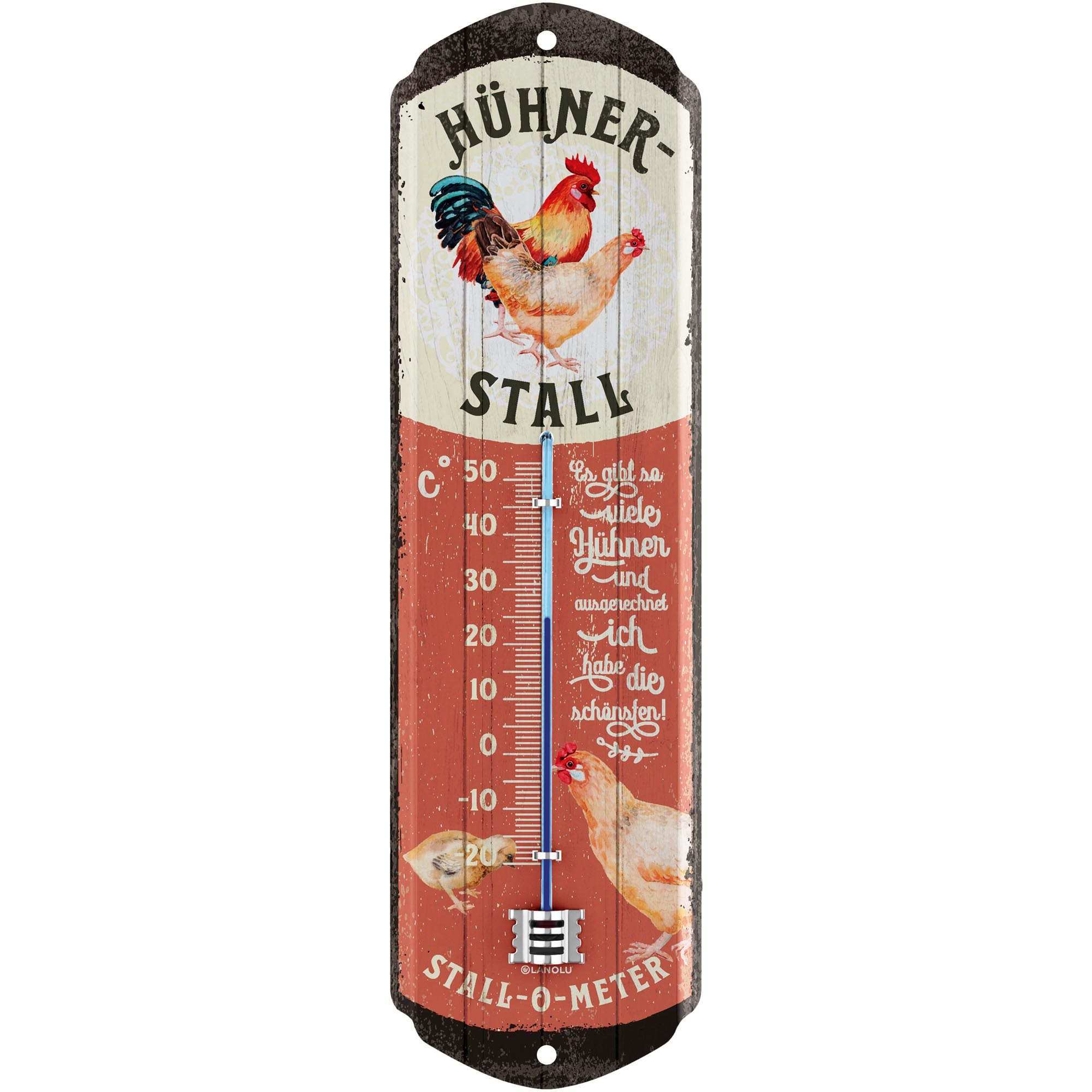 TEMU Chicken Coop Thermometer - Chicken Decor Stall Garden Vintage Signs - Metal Sign Chicken - Chicken Lover Gifts Metal Sign 8x28cm Classic Edition