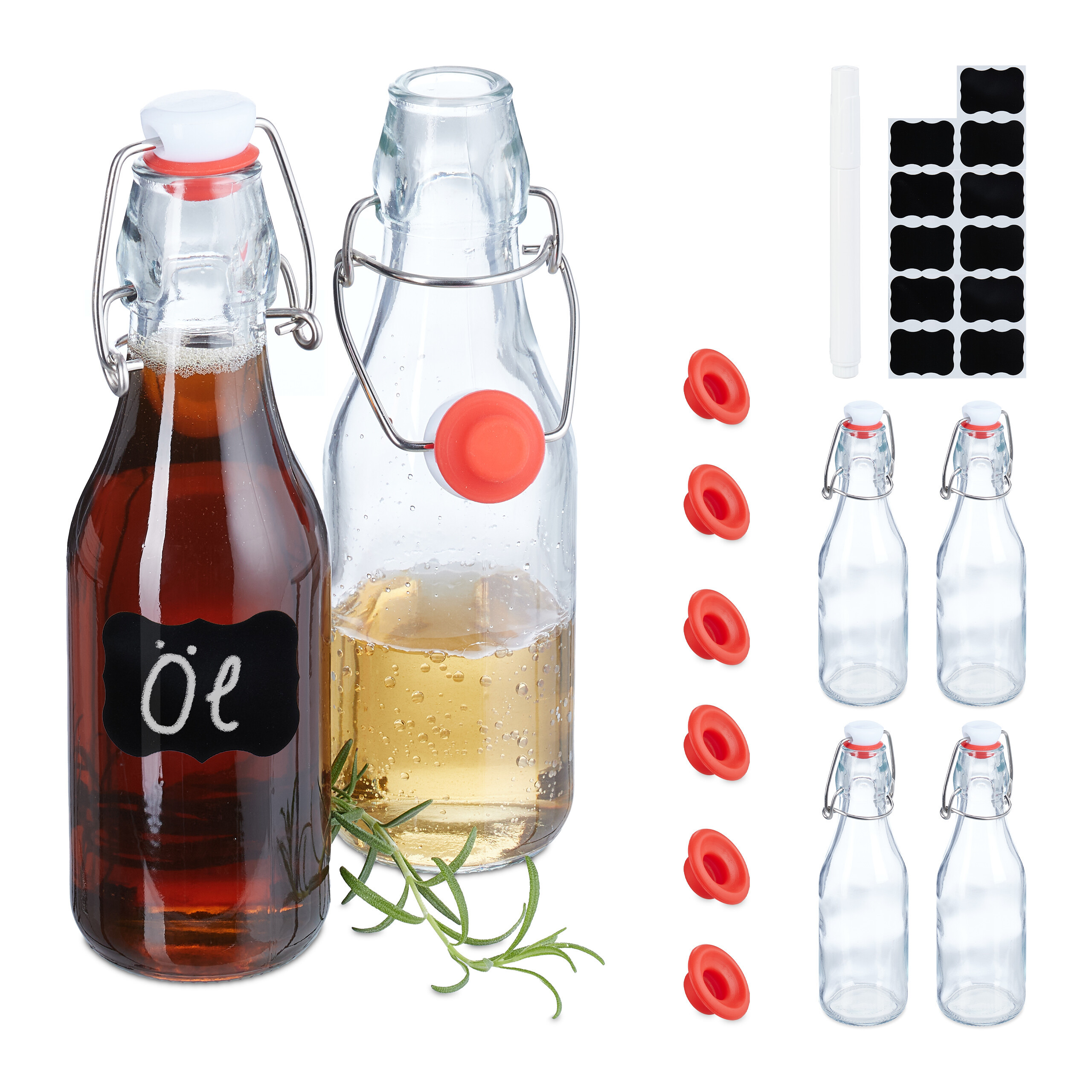 E-shop 6 x Bügelflasche in Transparent - 250 ml