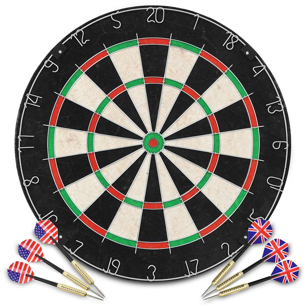 Dartboard With 6 Darts, Professional Steeldart Dart Game Set