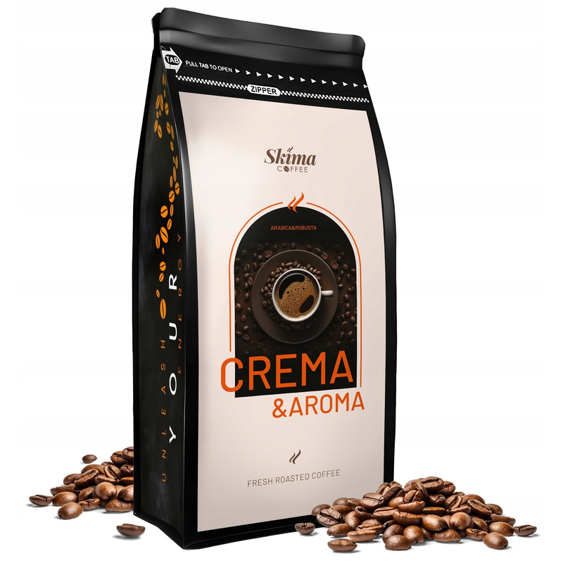 Crema&aroma Freshly Roasted Coffee Beans 1kg For Espresso + Free