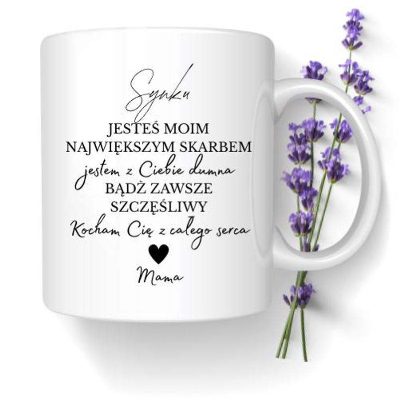 White Mug For Son With Text "you Are My Treasure" - Perfect Gift For Holidays, Birthdays, Or Children's Day: retailer-supplied image