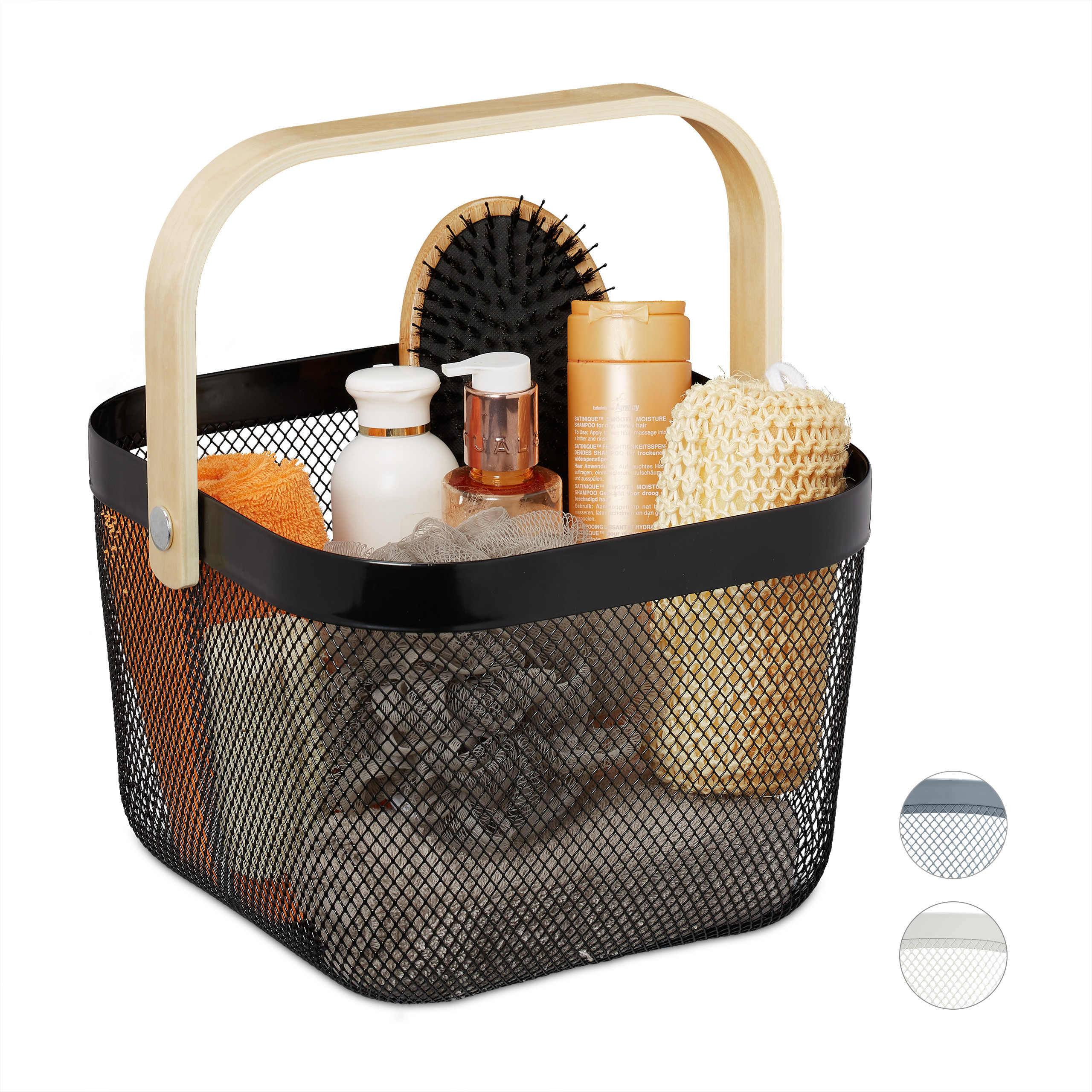 Storage Basket In Black - (w)26 X (h)17.5 X (d)24.5 Cm
