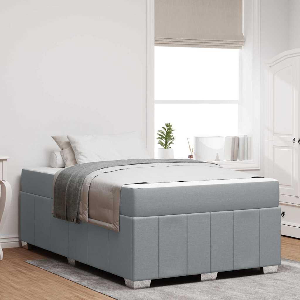 Vidaxl Bed Frame With Mattress Light Grey 120 X 200 Cm Fabric, Modern Sleeping Area, Comfortable Box Spring Beds, Durable Frame Covers, Relaxation Solutions, Contemporary Design