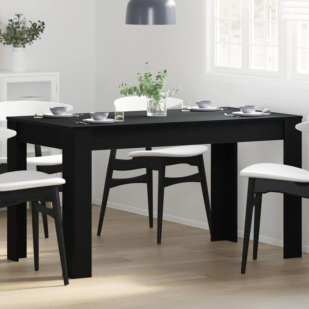 Image of Vidaxl Dining Table 140 X 74.5 X 76 Cm Wood-based Material, Outdoor Dining Table, Rectangular Steel, Furniture For Stylish Garden And Terrace Settings
