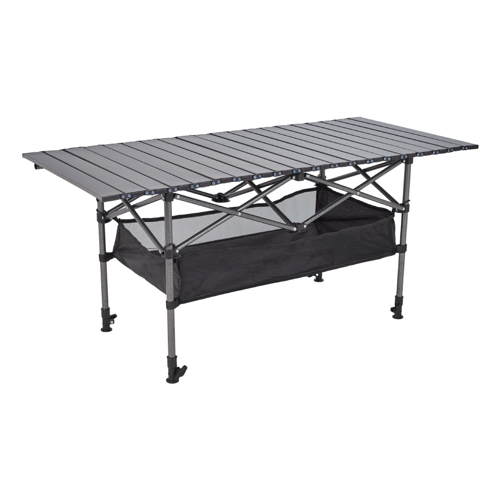 Outdoor Table with Adjustable Height, Folding Portable