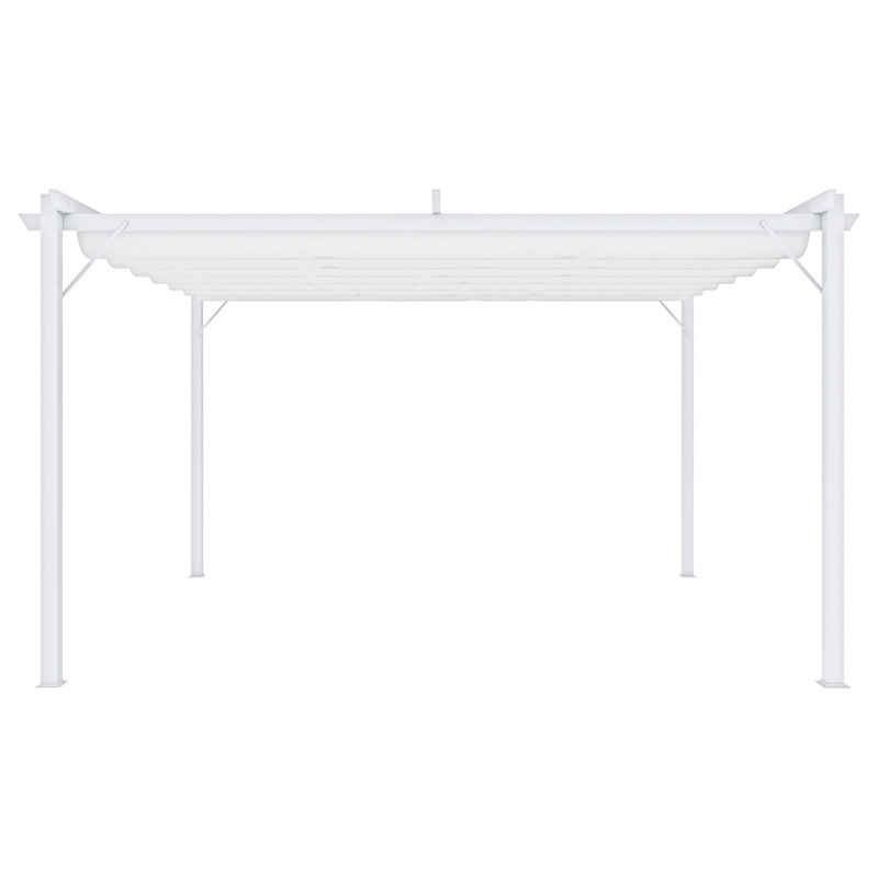TEMU Pergola da Giardino con Telo Retrattile Impermeabile Struttura in Acciaio Verniciato Resistente ai UV per Terrazza Patio e Outdoor 3x4x2,3 m