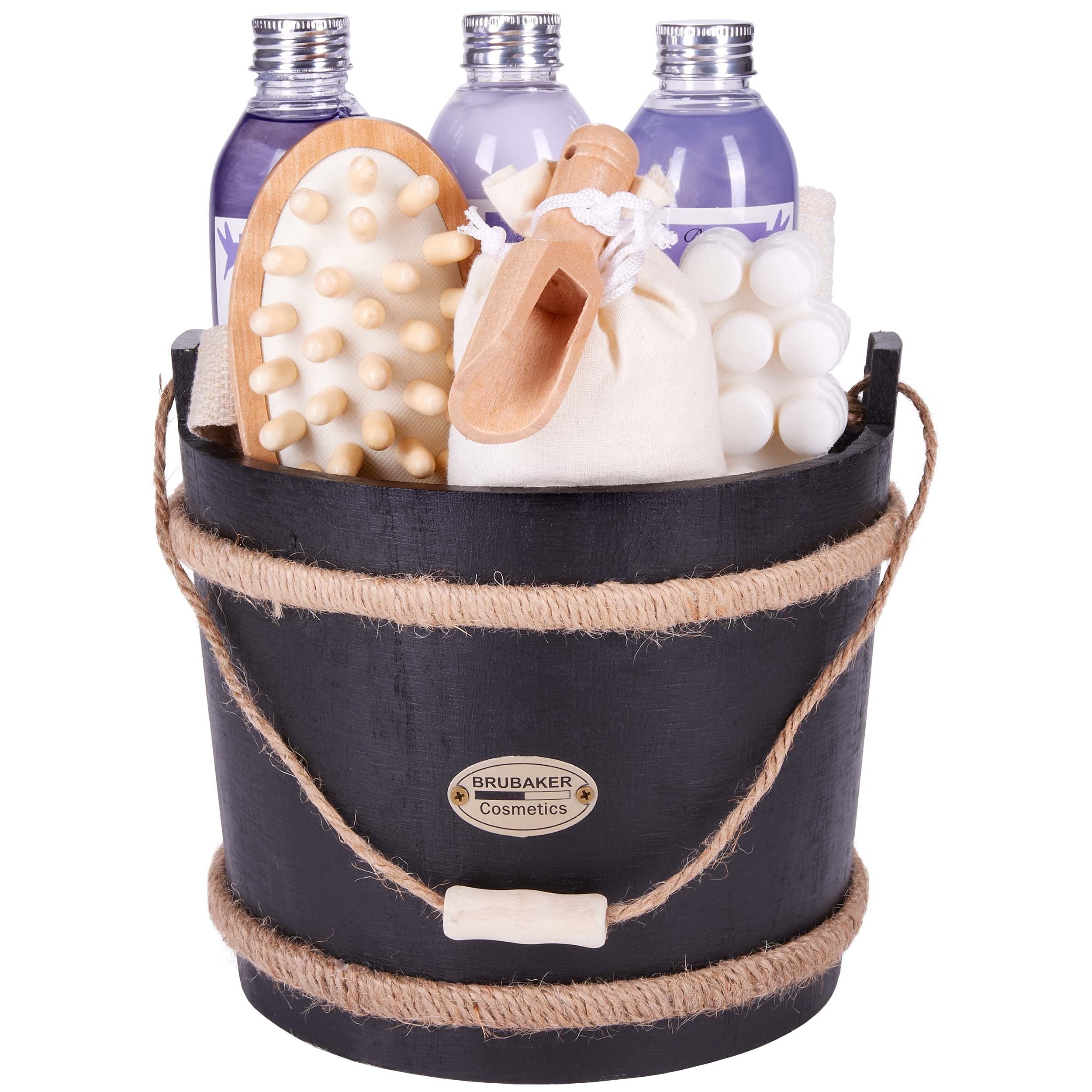 Image of Brubaker Cosmetics Wellness Bath Set - Lavender - 9-piece Gift Set With Care And Massage Accessories In A Decorative Bathtub