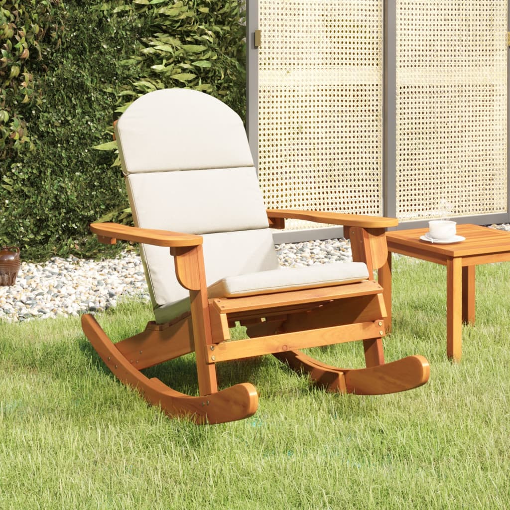 Image of Adirondack Rocking Chair Garden Chair Rocking Armchair Solid Wood Acacia