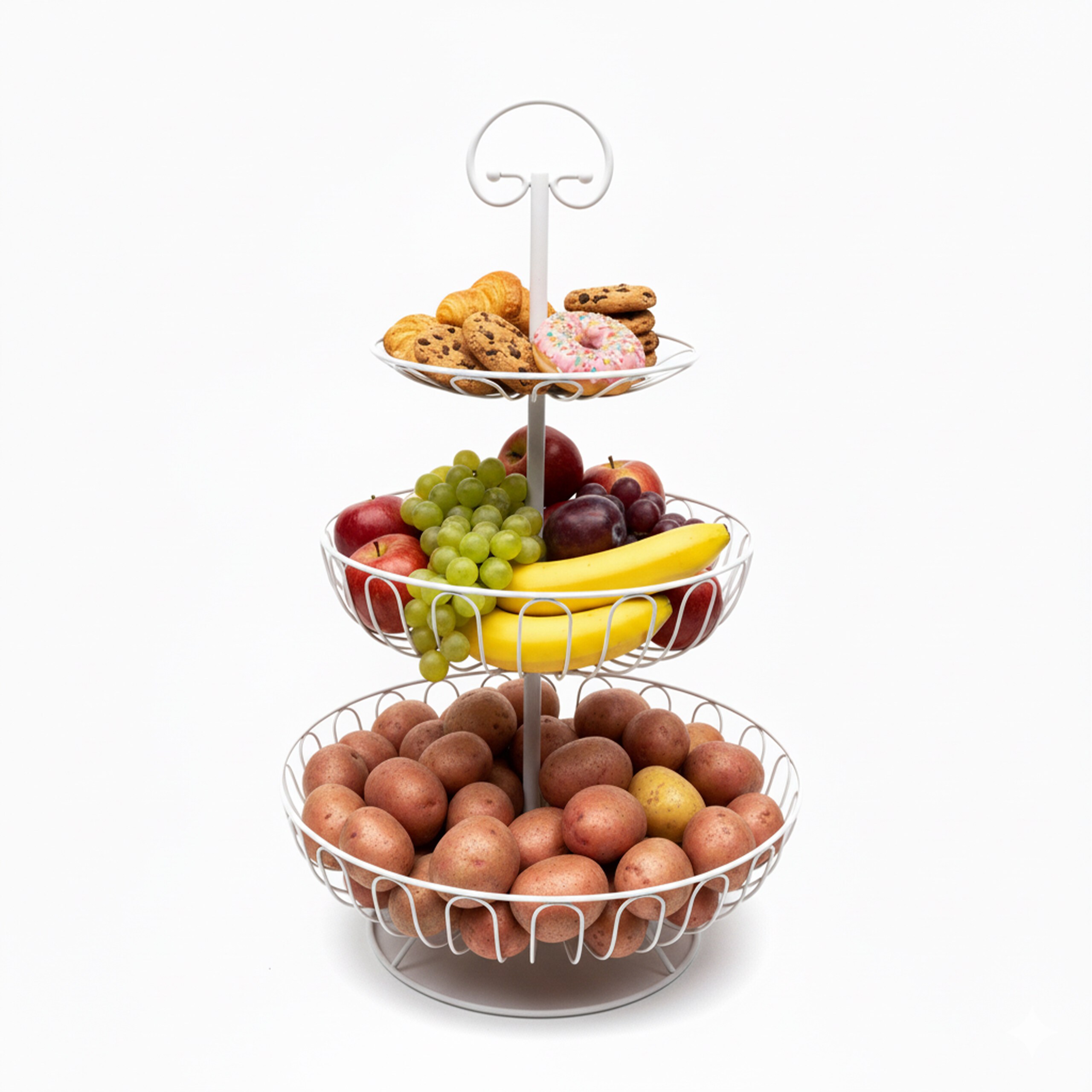 Fruit Tray In White - (h)47 X Ø 30 Cm