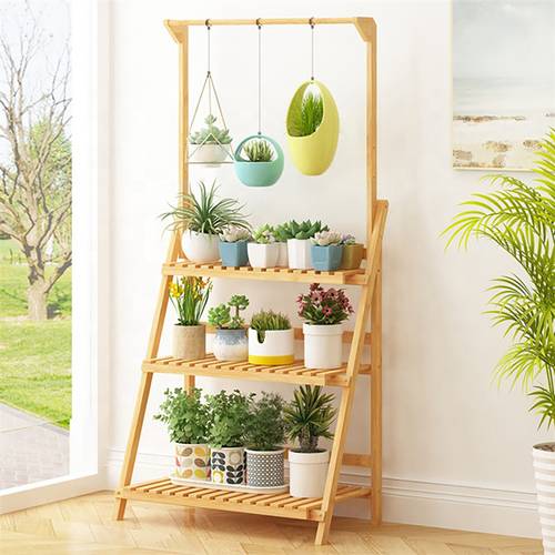 1pc three tier ladder style plant stand suitable for hanging room or as standing display ideal for balcony succulent hanging baskets serving as a storage rack colored minimalist plant stand measures 70 50 144 centimeters