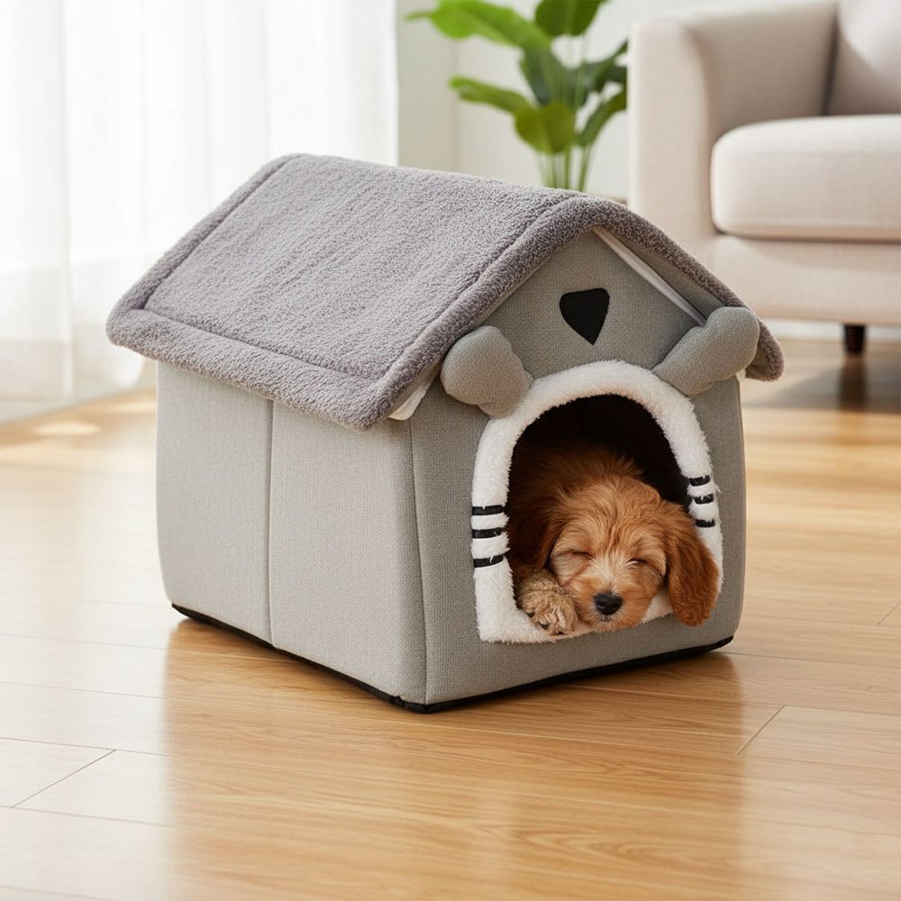 TEMU Dog House Cat Bed Cat Cave Warm Portable Pet Tent For Cats And Dogs Winter Warm Pet Nest Cute Cat Bed Indoor Livingroom Bedroom Non-slip Bottom