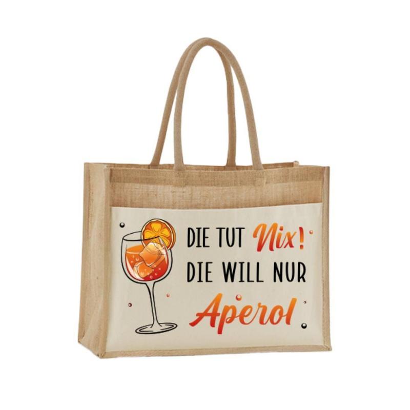 Image of Cotton Bag With Quote "she Does ! She Just ." – Fabric Bag, Jute Bag, Tote Bag, And Shopping Bag – For Shopping, Everyday Use, School, And Leisure – 100% Cotton And Washable