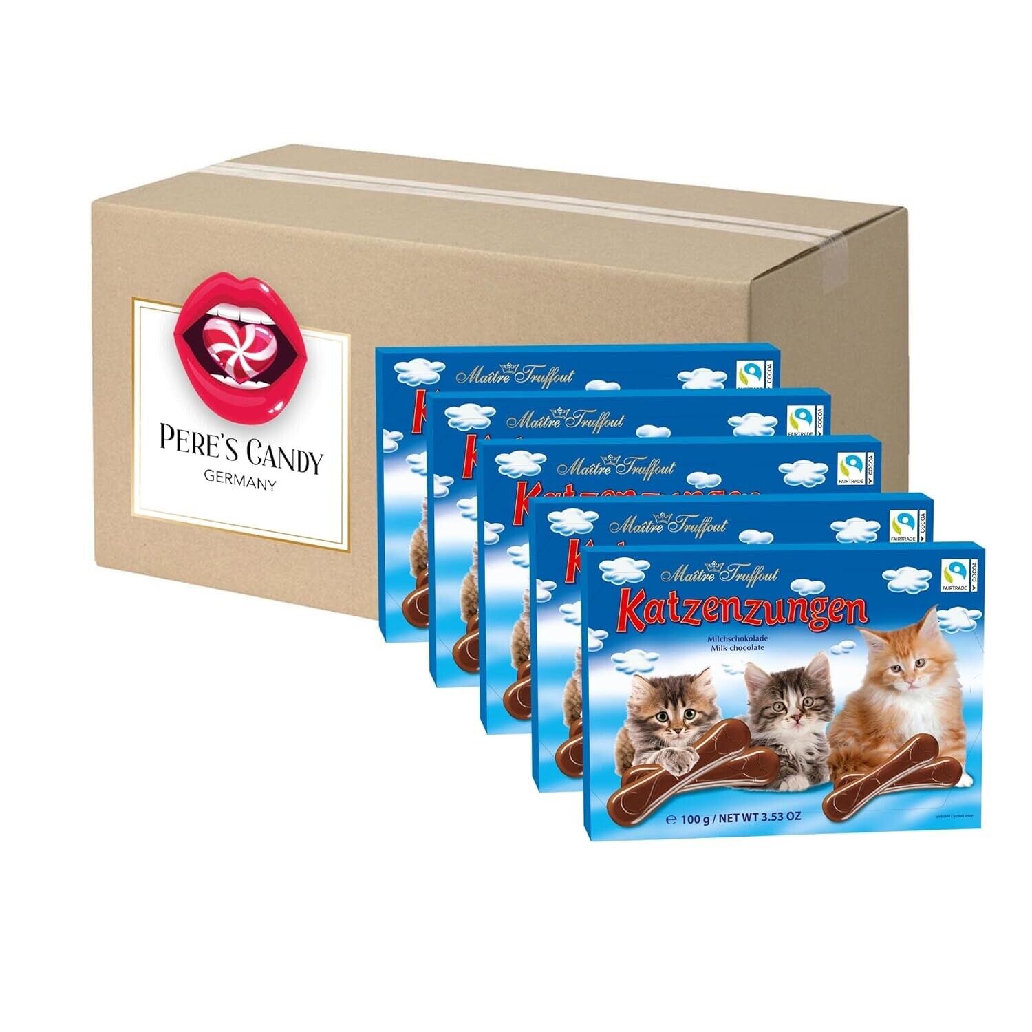 Cat Tongues Made Of Milk Chocolate 5x100g