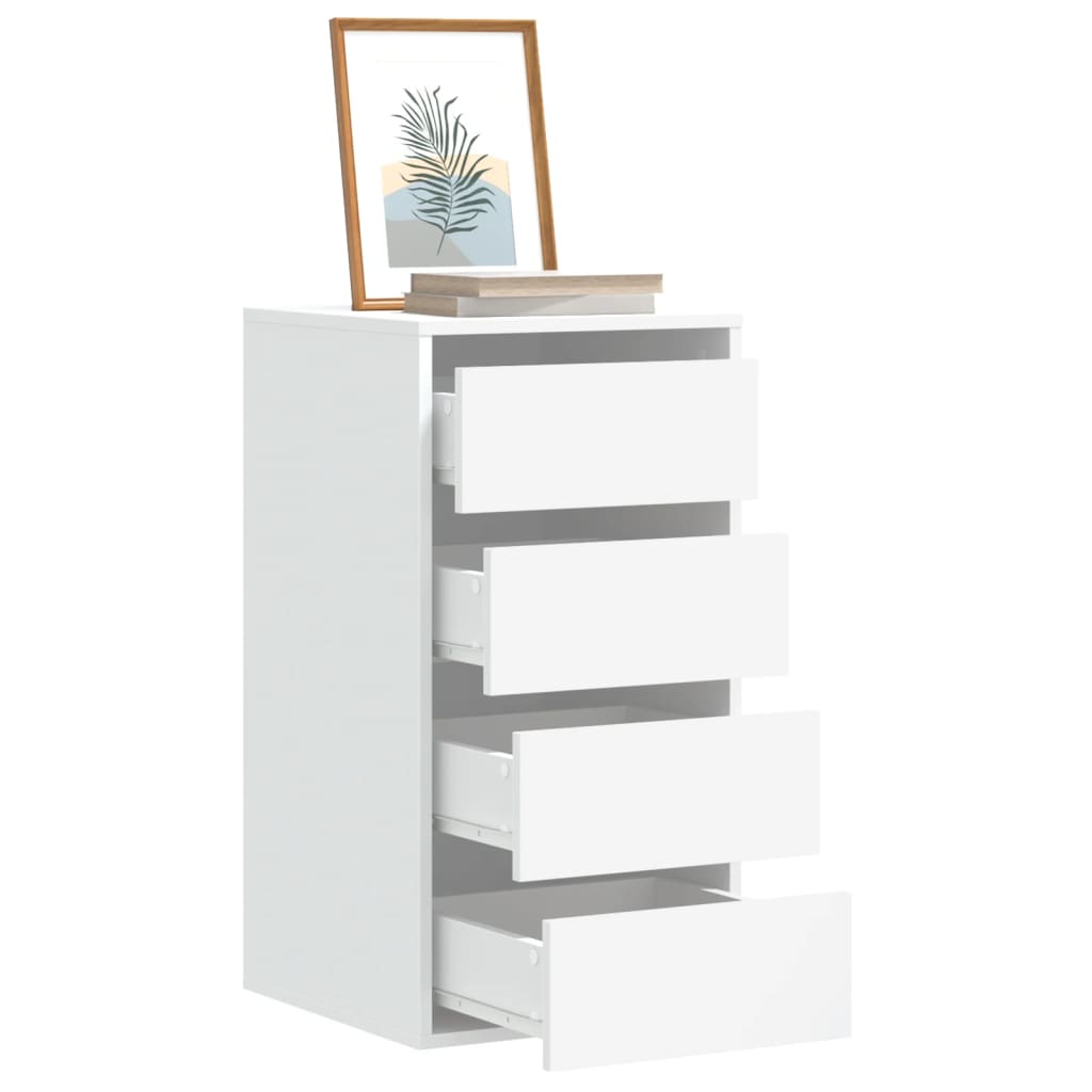 Image of Vidaxl Dresser, Sideboard With 4 Drawers, Cabinet For Living Room, Console Table Hallway Cabinet Side Cabinet, White Wood Material