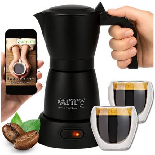 electric 300ml coffee maker with cup set full in a few minutes no stovetop needed