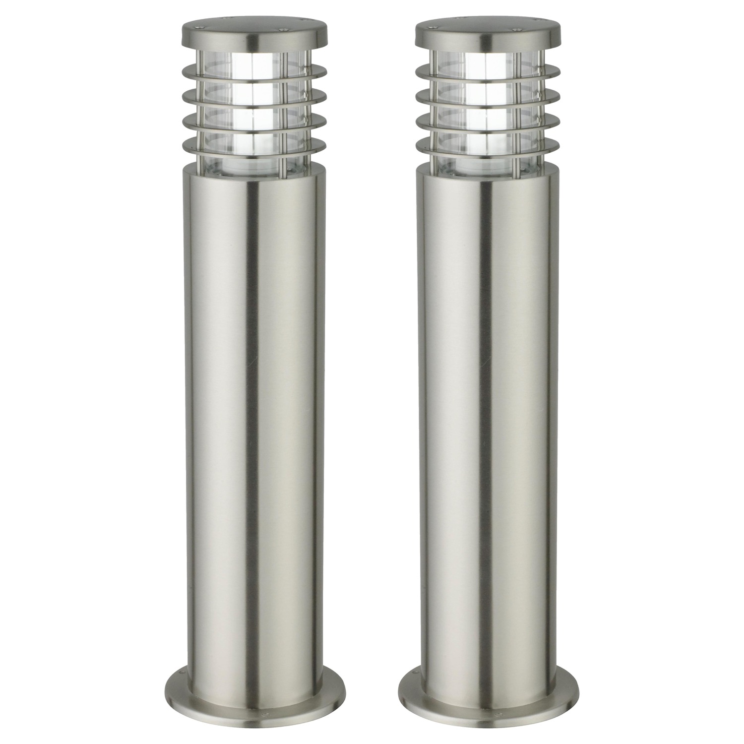 TEMU Set Of 2 Bloom - Brushed Stainless Steel Outdoor Post Lights