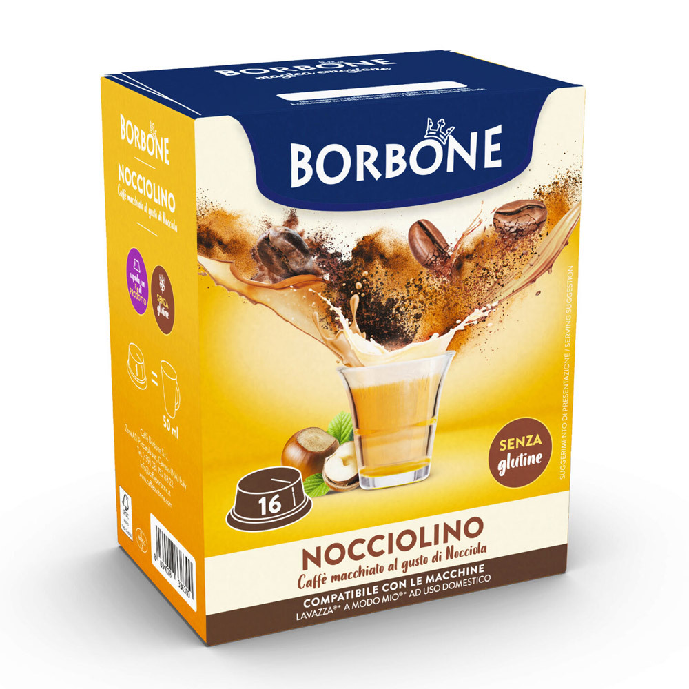 TEMU Borbone Coffee Capsules Compatible With A Modo Mio Nocciolino - 16pcs Pack