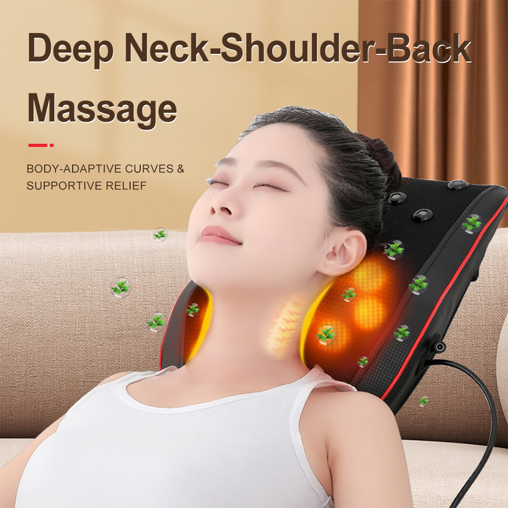 Image of Deep Relief Massage Pad With 3d Kneading & Soothing Heat, Shiatsu Massagre For Shoulder, Back, Legs, Ideal Health And Relaxation Gift For Her, Him, Parents