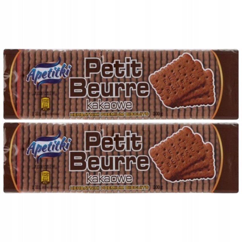 Image of Apetitki Petit Beurre Cocoa Biscuits, 200g X 2 Pieces