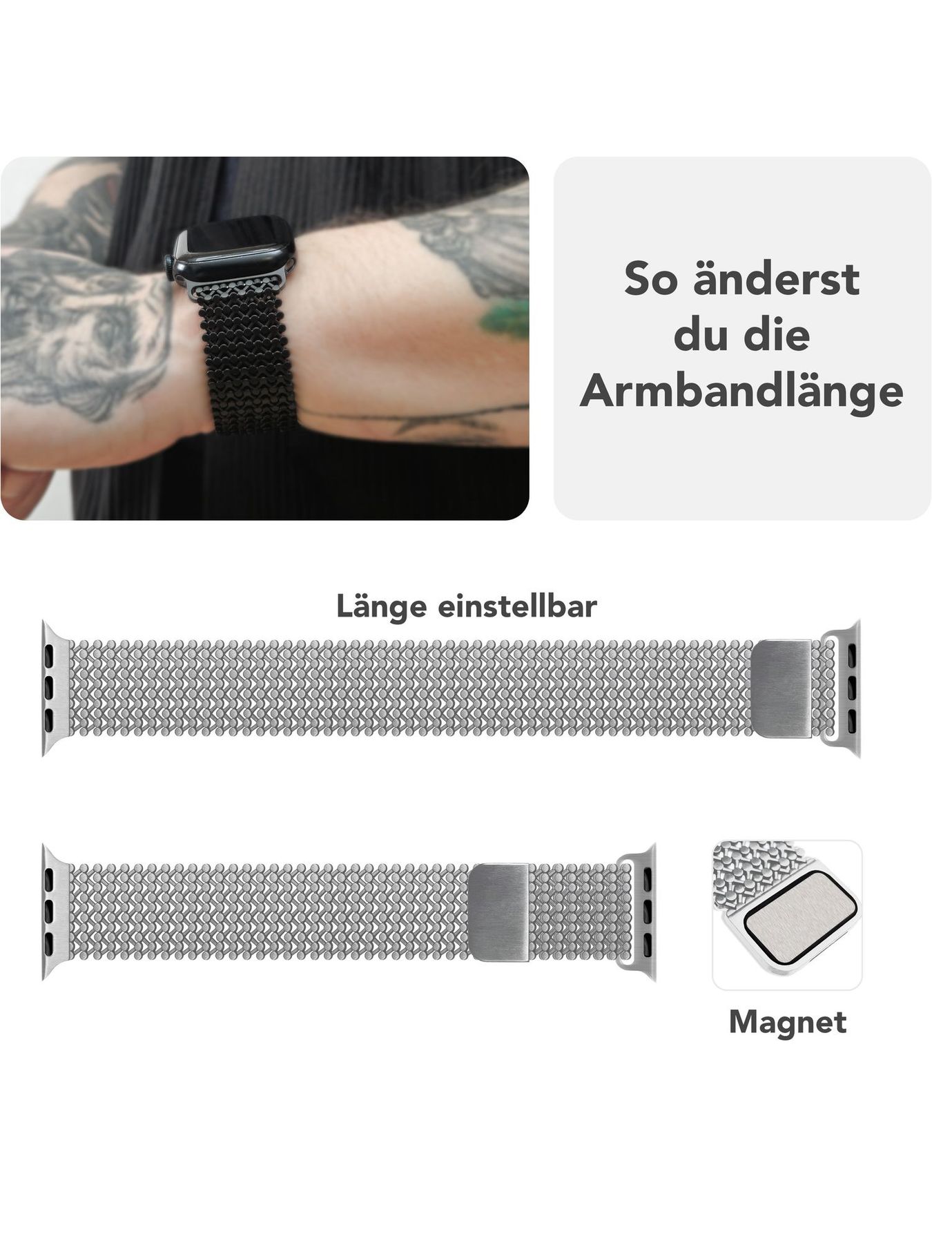 NALIA Alvia Mesh Loop Armband for Apple Watch Ultra/Se/10/9/8/7/6/5/4/3/2/1, Case Size 42/44/45/46/49Mm, Breathable Magnetic Stainless Steel Replacement Strap