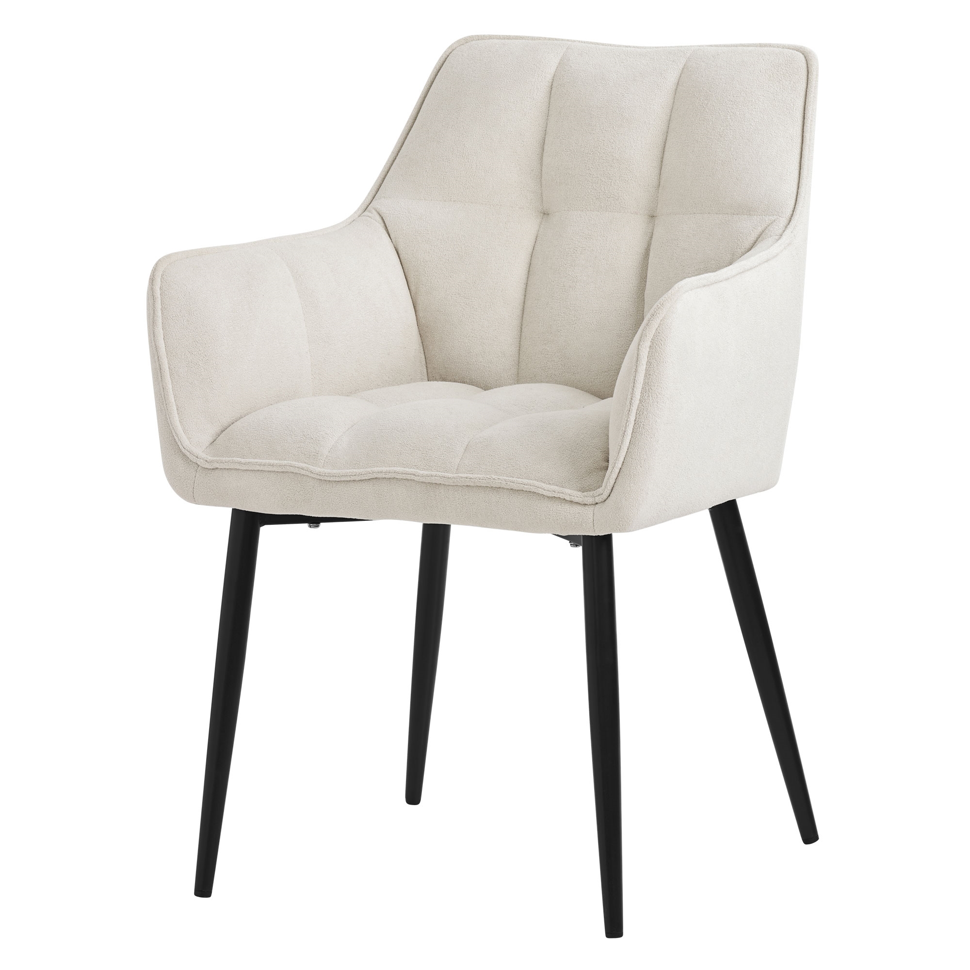 Image of Ml-design Dining Room Chairs Made Of Terrycloth, Kitchen Chair With Thick Padded Seat & Metal Legs, Living Room Chair With Back And Armrests, Upholstered Chair, Ergonomic Lounge Chair
