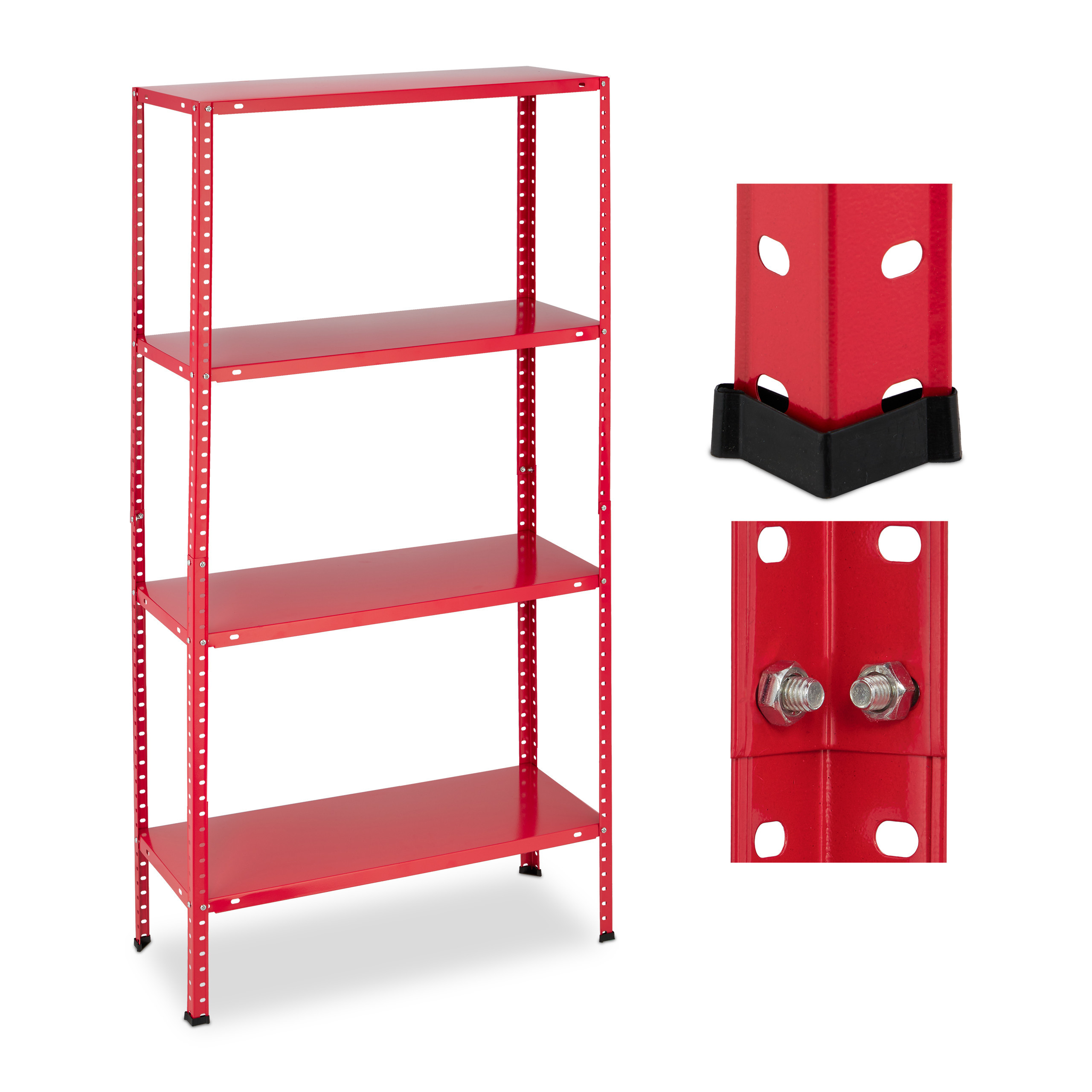Heavy-duty Shelf In Red - (w)75.5 X (h)147.5 X (d)30.5 Cm