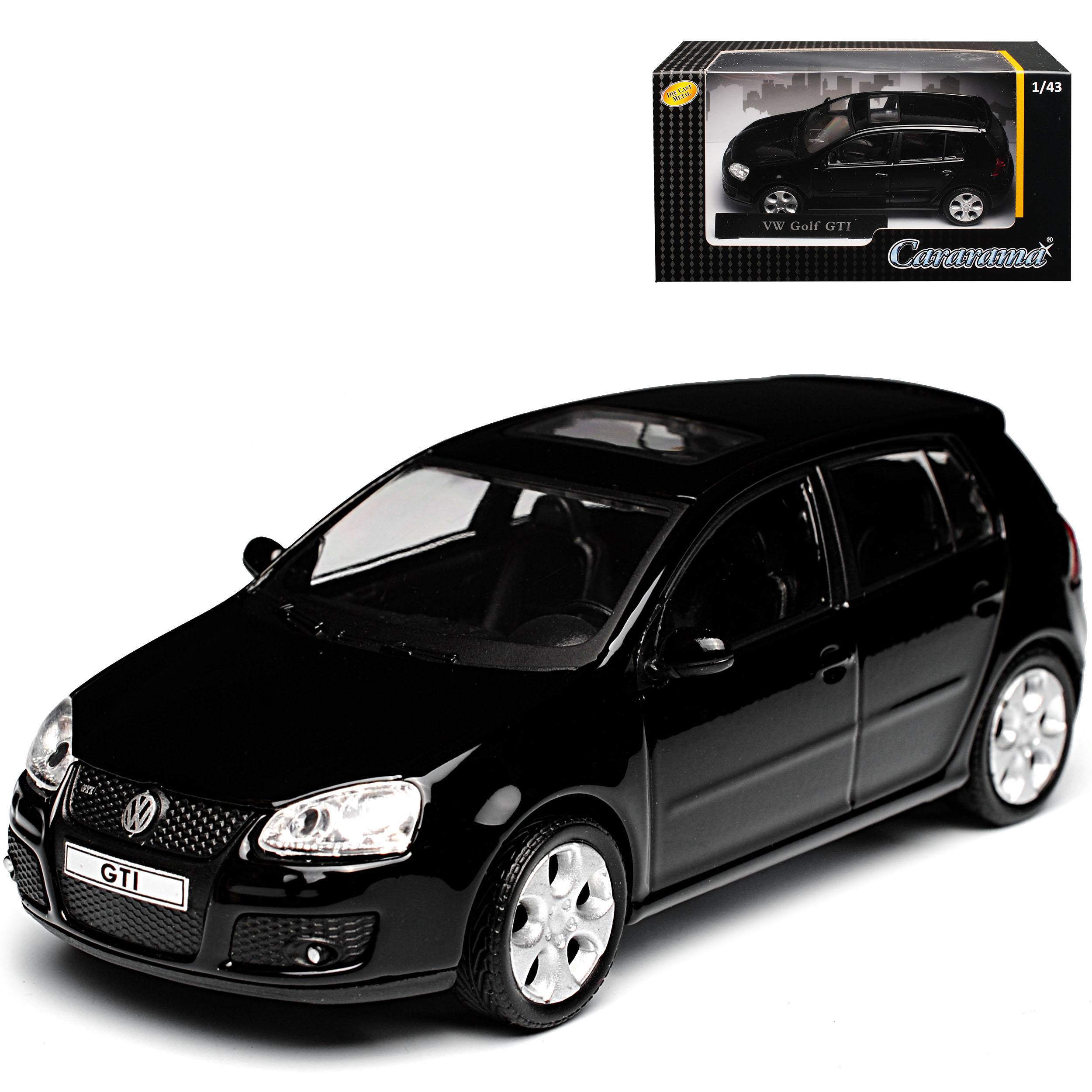 Vw Golf V Black 5-door 2003-2008 1/43 Cararama Model Car
