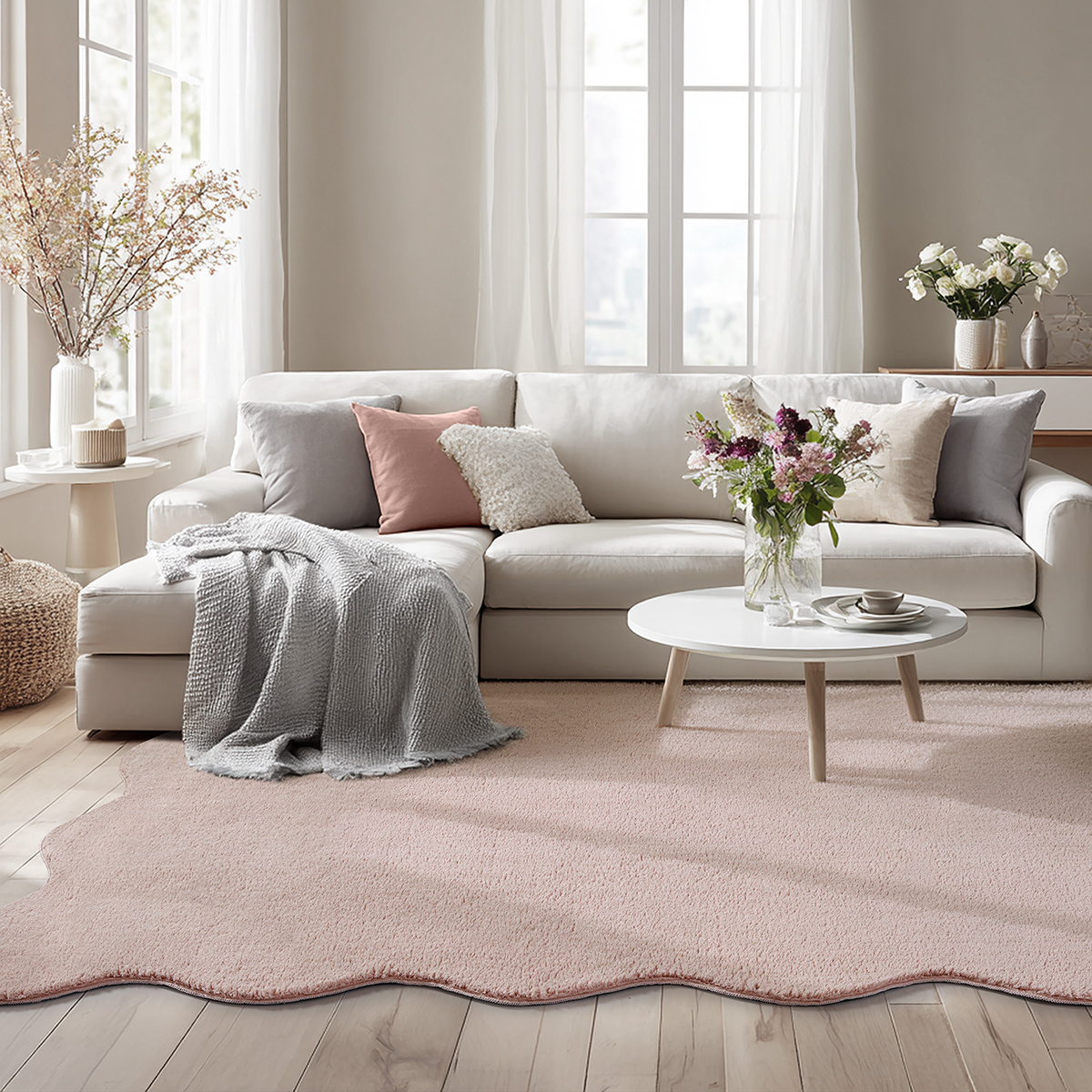 Image of Shape Felt Rug In – Plush Faux Fur Carpet, 16mm Height, Super Soft, Non-slip Backing, Washable Up To 30°c