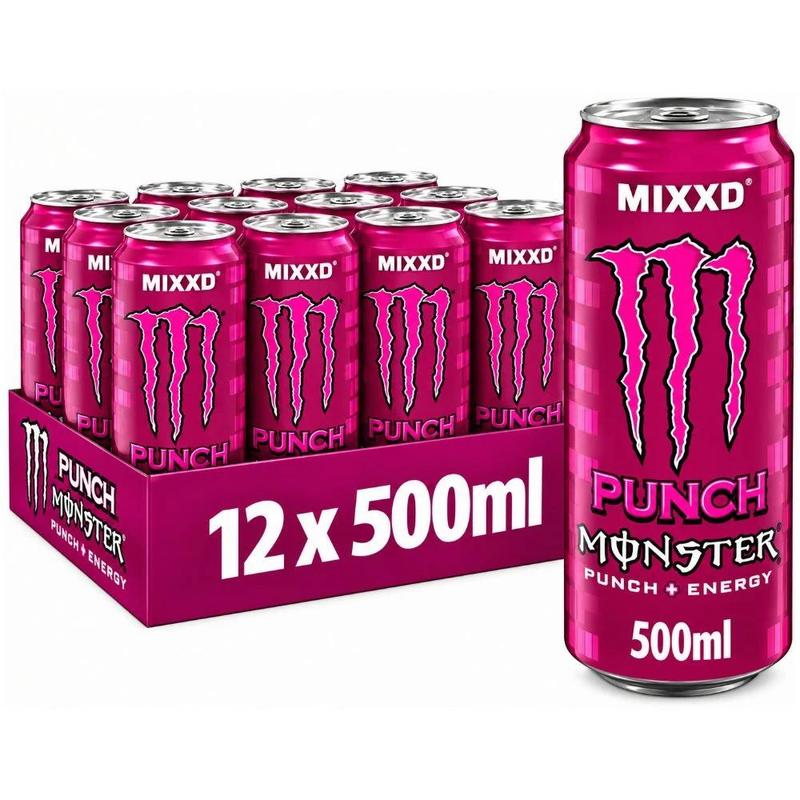 TEMU Monster Energy Mixxd Punch, Pack Of 12 X 500ml - Tropical Energy Blend