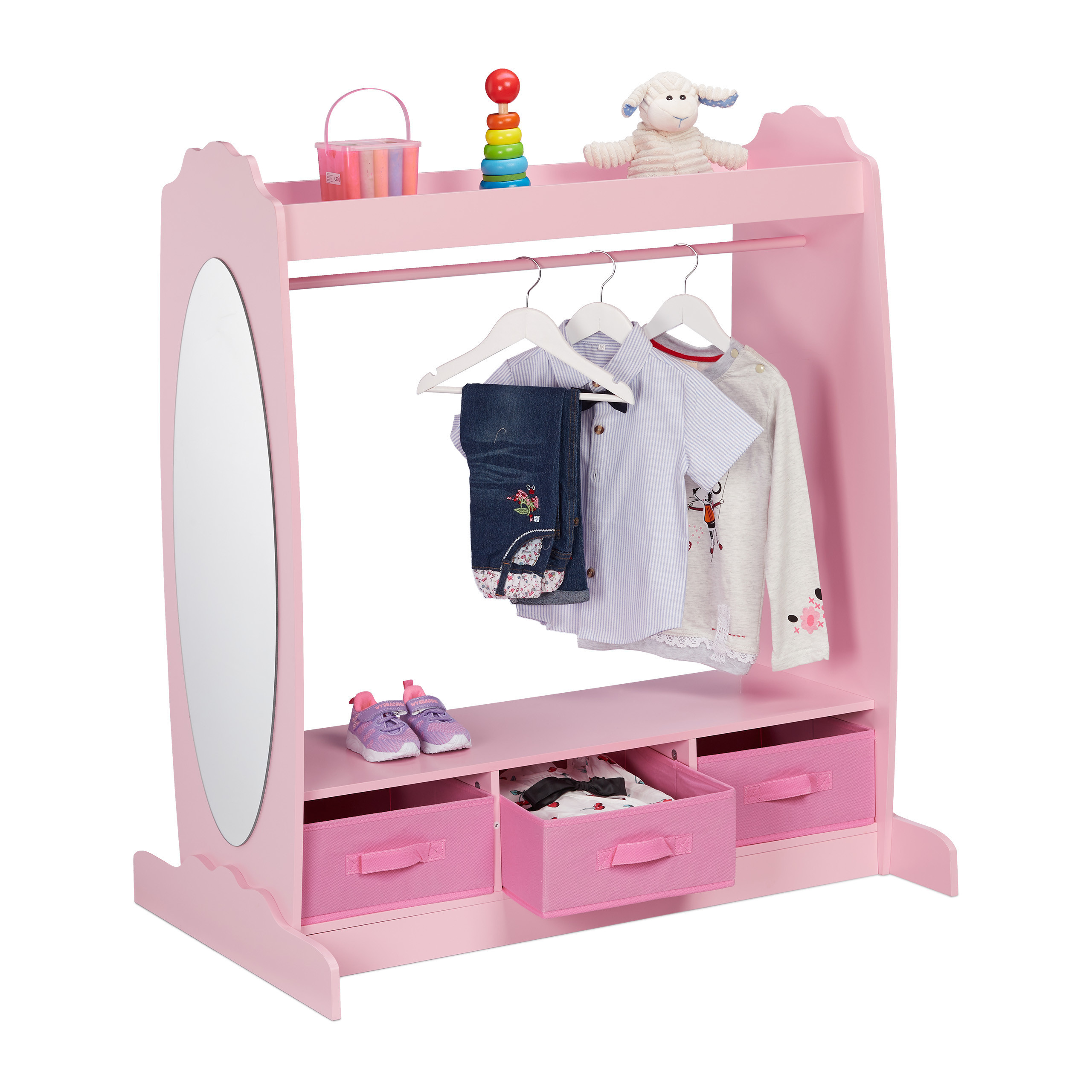 Children's Clothing Rack In Pink - (w)97.5 X (h)107 X (d)61 Cm