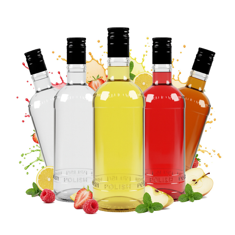 5-pack Luxury Glass Bottles 500ml Glass Bottle For Liqueurs, Wine, Juice 0.5l
