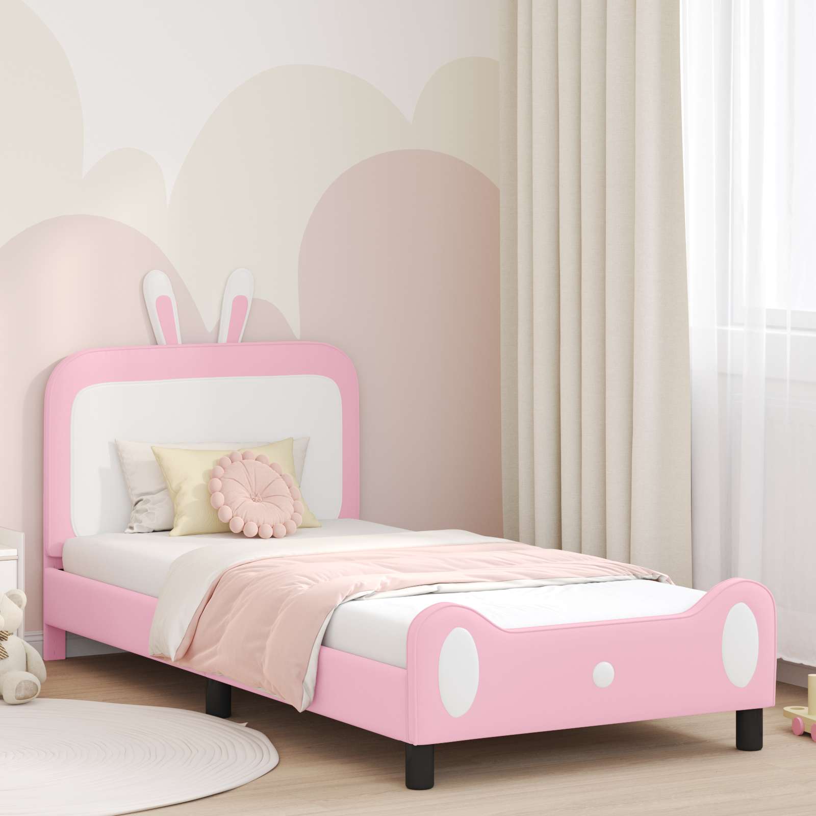 Image of Vidaxl Modern Beds Rectangular Bed Frame Stylish Bed Design Modern Bed Frame Bedroom Furniture Simple Bed Frame Sturdy Bed Frame Minimalist Space- Bed Slatted Bed Base