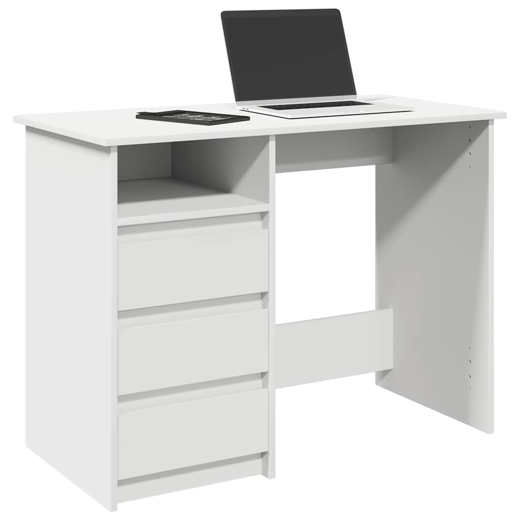 Vidaxl White Desk 102x50x75 Cm Wood, Office Table, Table, Pc Table, Computer Table, Laptop Table, Work Table, Study Table, Office Furniture