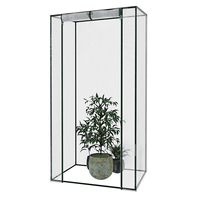 TEMU da Giardino 95 � 70 � 190 cm Senza Ripiani, Struttura in Acciaio con Tubi da 16 mm, Telo PVC 140 g/m簡 Anti UV, Porta Avvolgibile, Greenhills