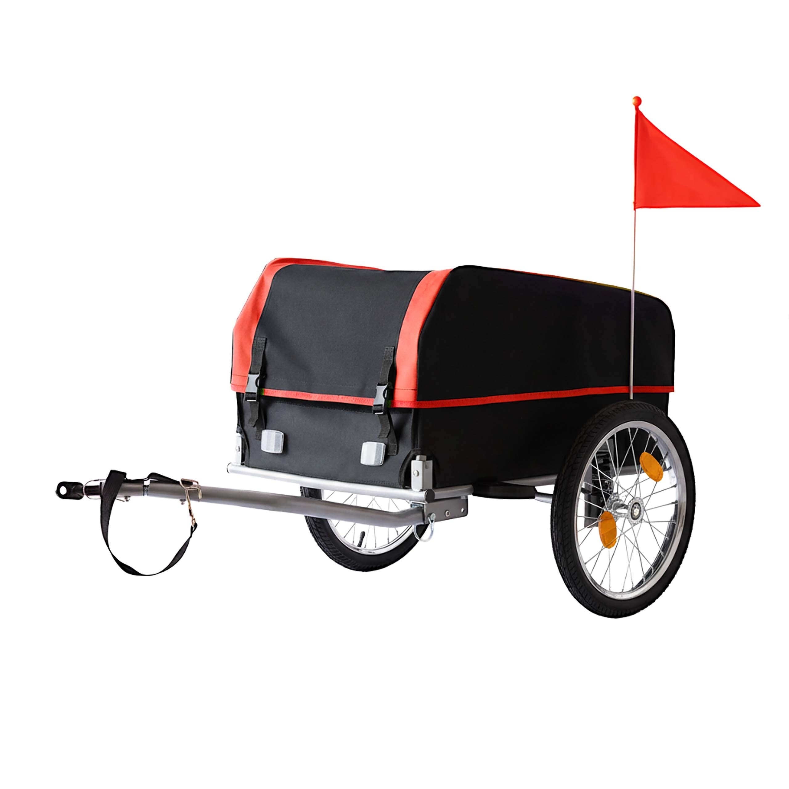 Image of Bicycle Trailer In Black/red - (b)124 X (h)59 X (t)69 Cm